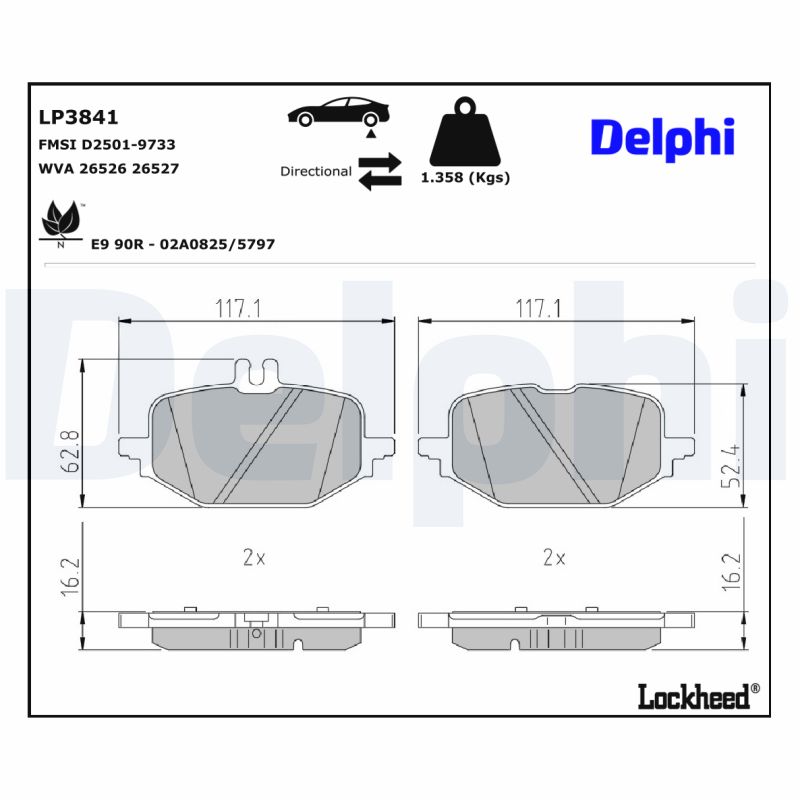 Delphi Diesel Remblokset LP3841