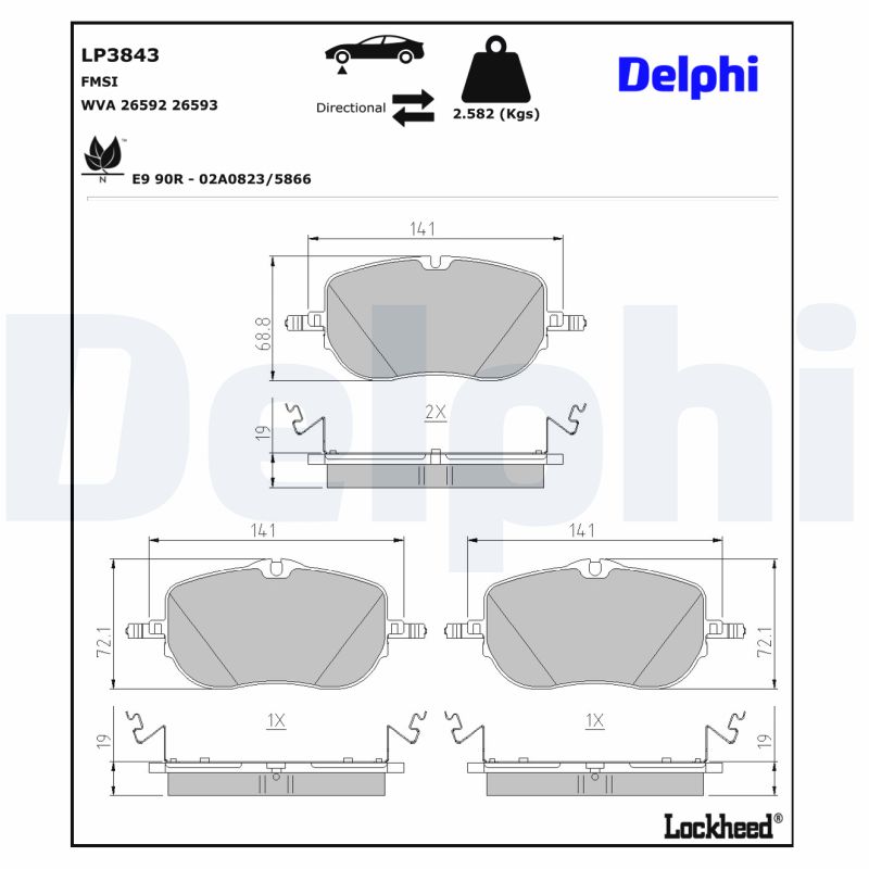 Delphi Diesel Remblokset LP3843