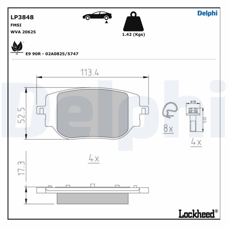 Remblokset Delphi Diesel LP3848