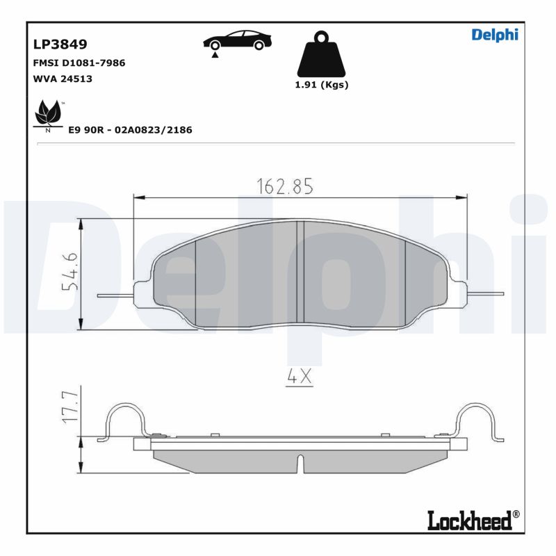 Remblokset Delphi Diesel LP3849