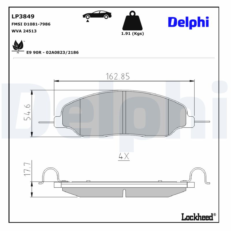 Delphi Diesel Remblokset LP3849