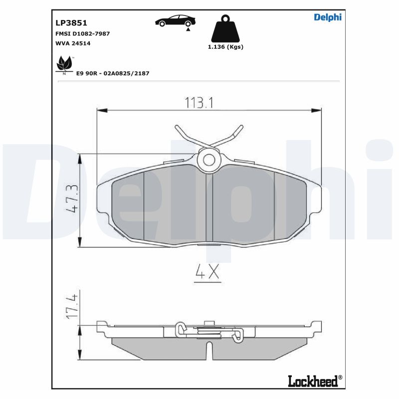 Remblokset Delphi Diesel LP3851