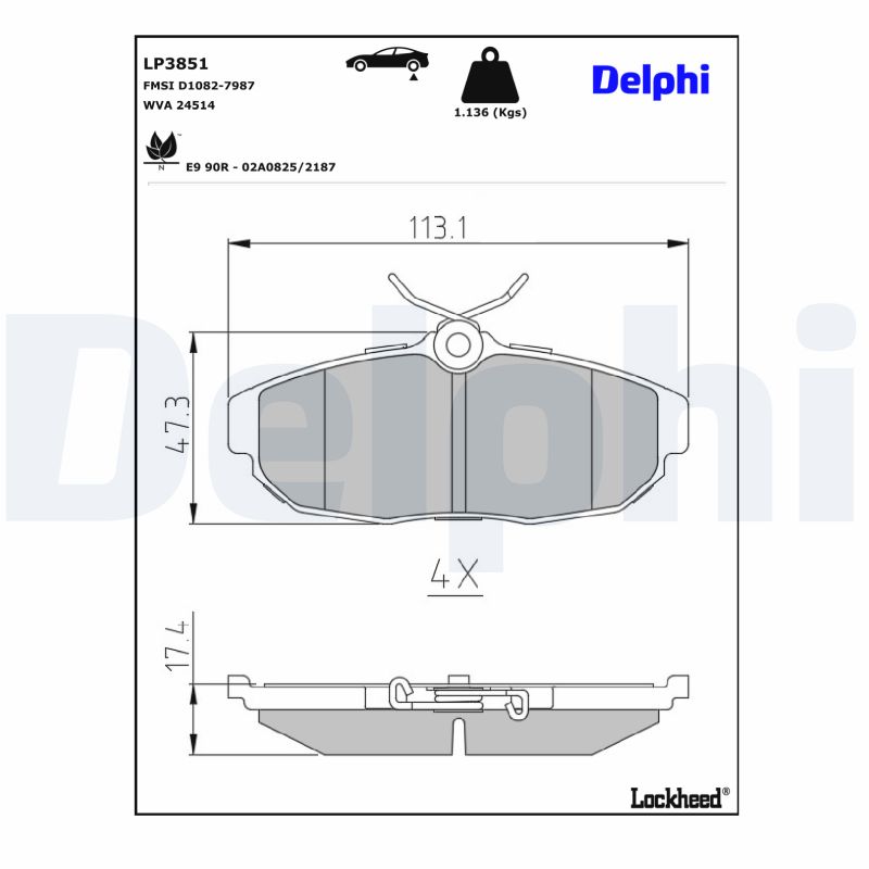 Delphi Diesel Remblokset LP3851