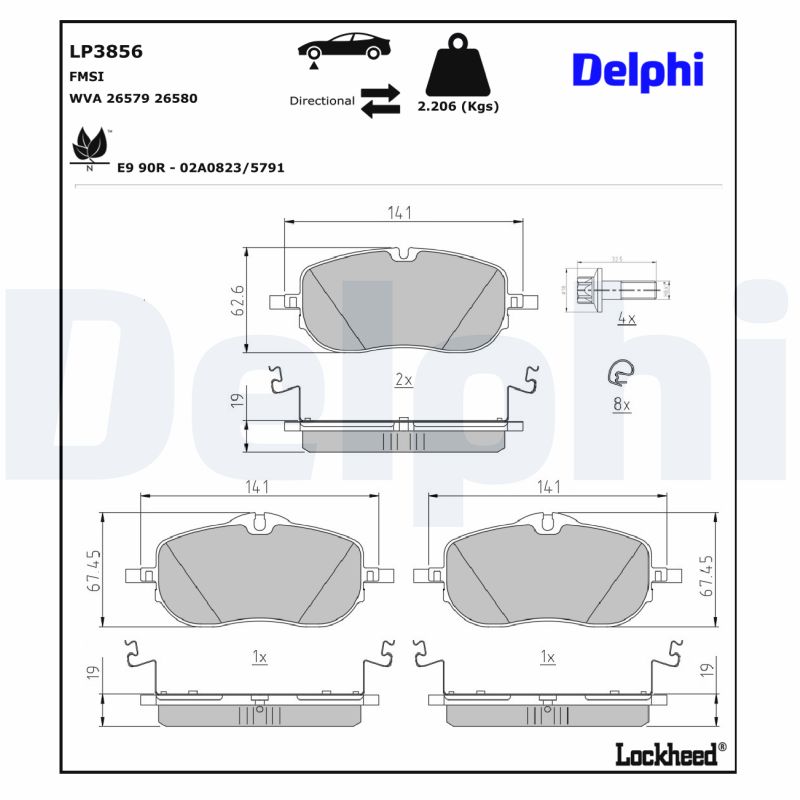 Delphi Diesel Remblokset LP3856