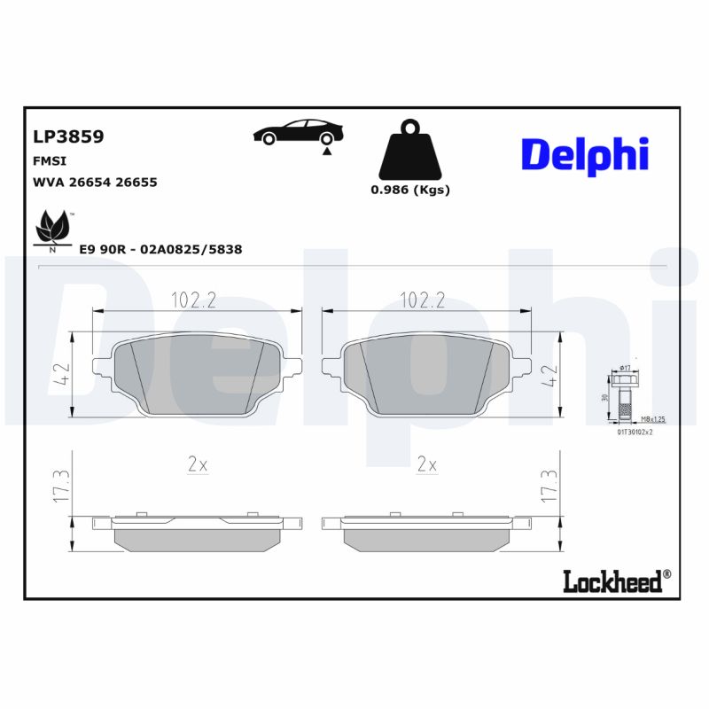 Delphi Diesel Remblokset LP3859