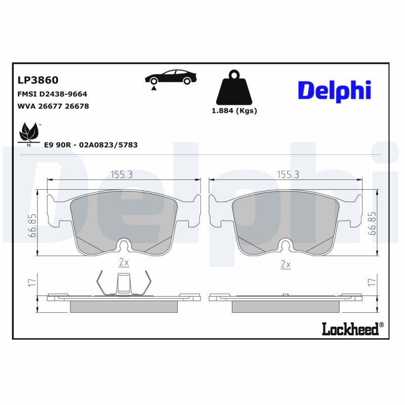 Delphi Diesel Remblokset LP3860