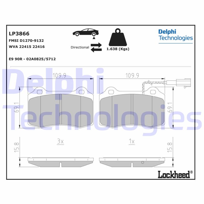 Remblokset Delphi Diesel LP3866