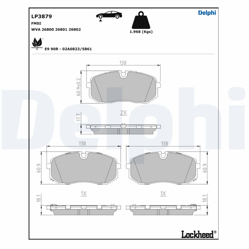 Remblokset Delphi Diesel LP3879