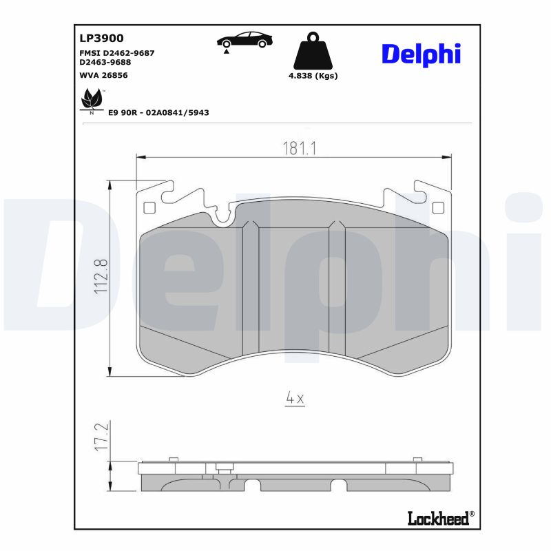 Delphi Diesel Remblokset LP3900
