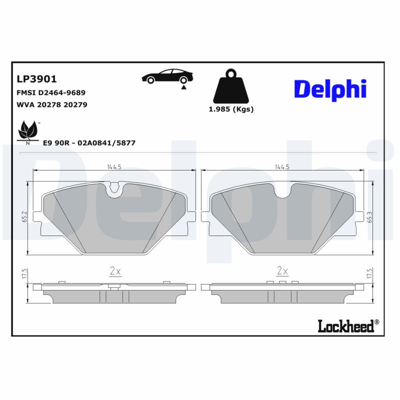 Delphi Diesel Remblokset LP3901