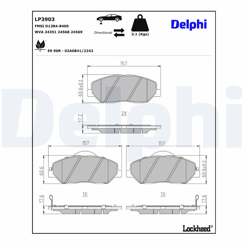 Delphi Diesel Remblokset LP3903