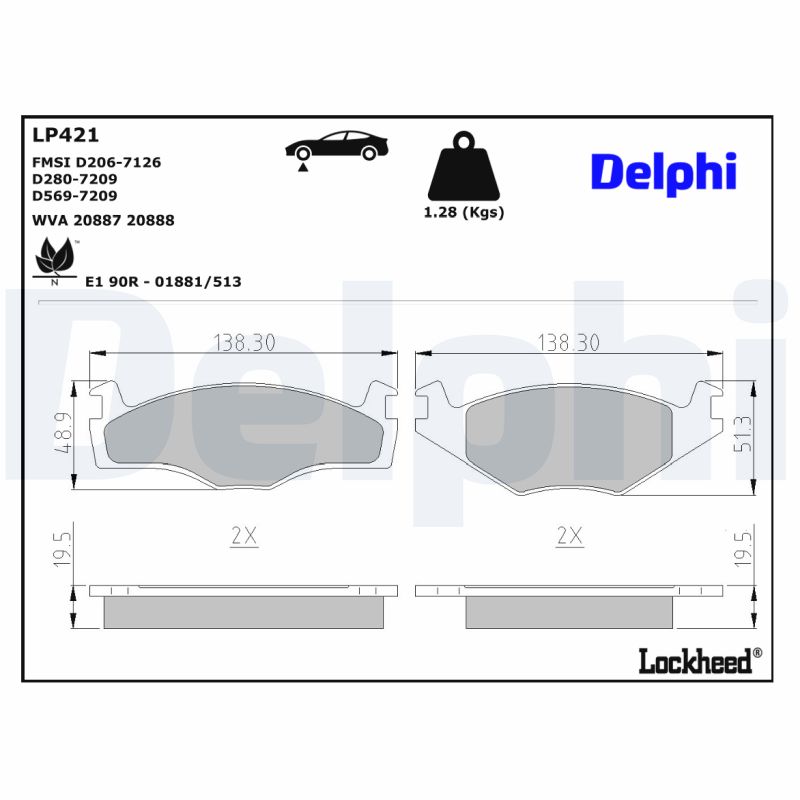 Delphi Diesel Remblokset LP421