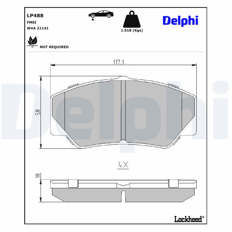 Delphi Diesel Remblokset LP488
