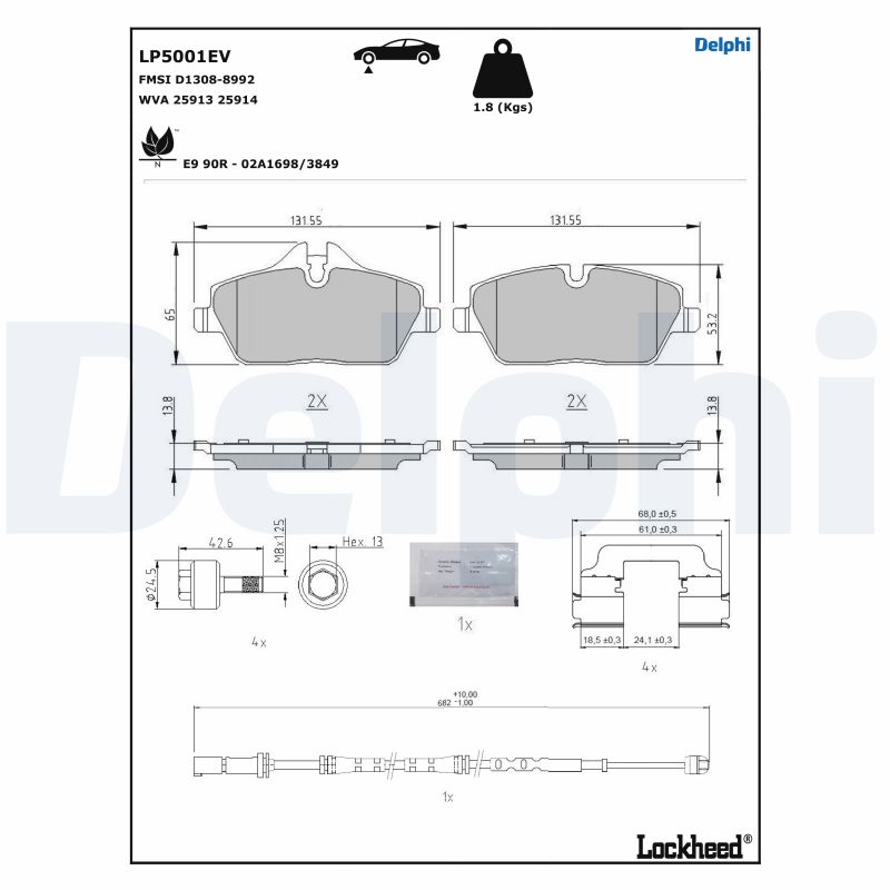 Remblokset Delphi Diesel LP5001EV