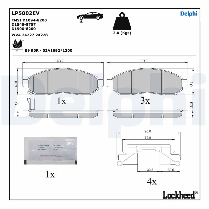 Remblokset Delphi Diesel LP5002EV