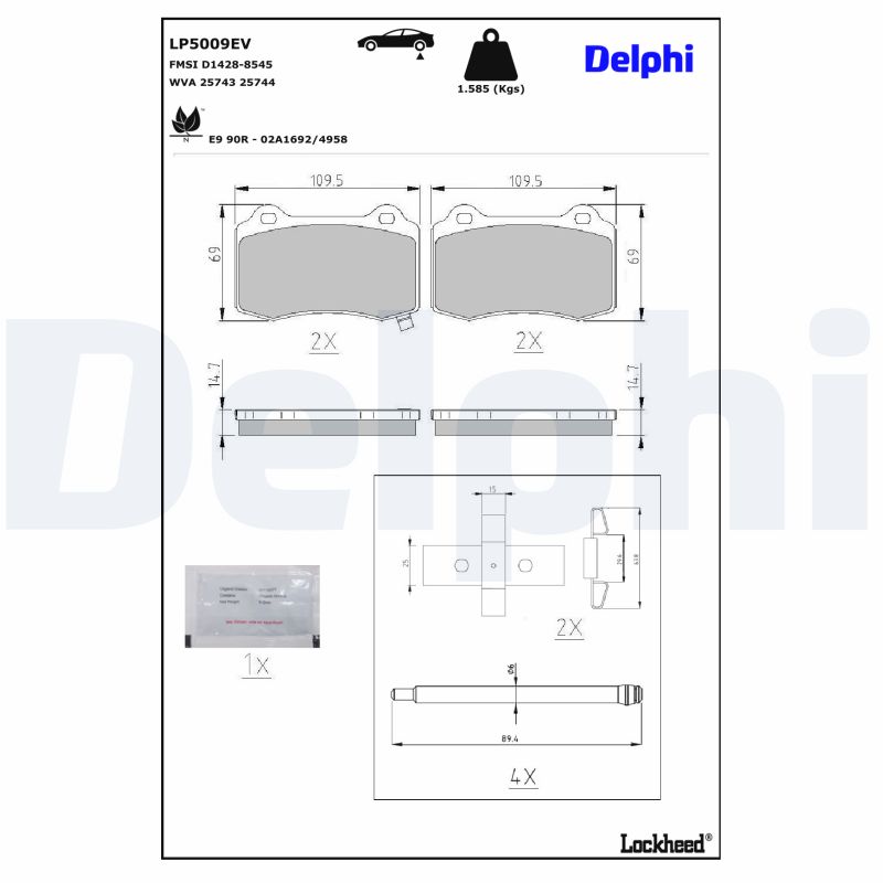 Delphi Diesel Remblokset LP5009EV