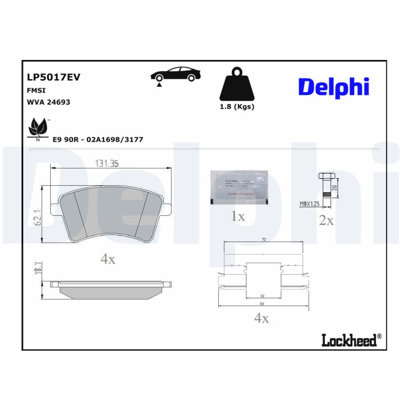 Delphi Diesel Remblokset LP5017EV