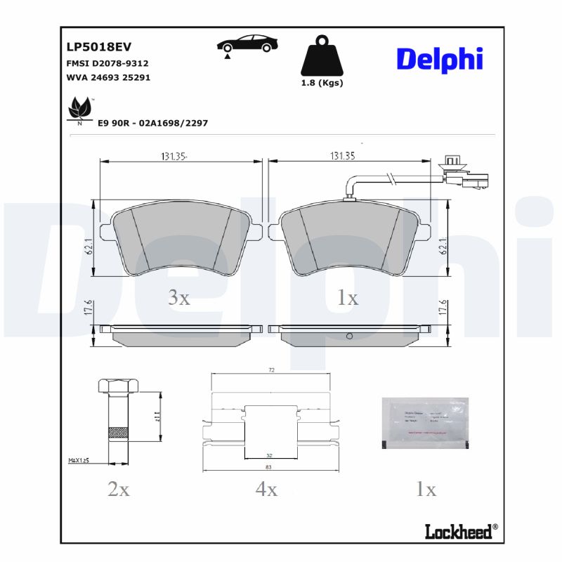 Delphi Diesel Remblokset LP5018EV
