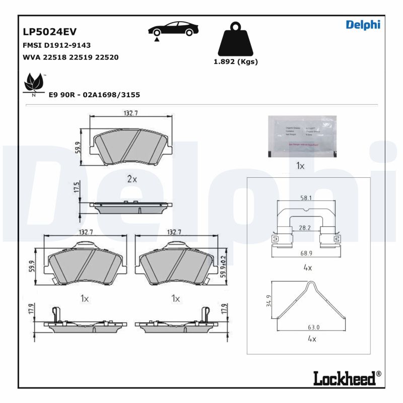 Remblokset Delphi Diesel LP5024EV