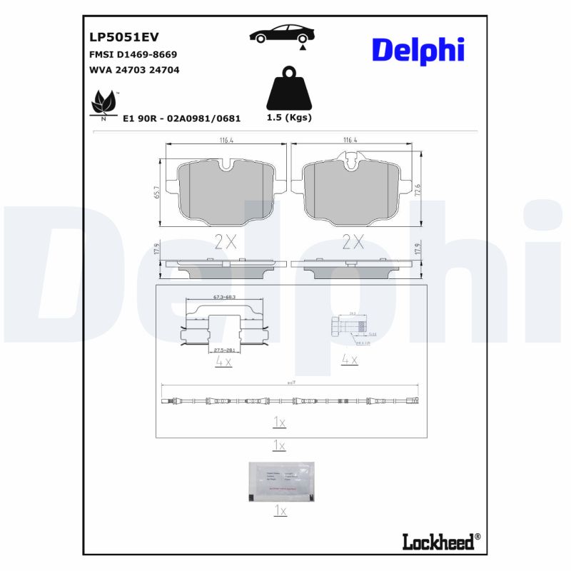 Delphi Diesel Remblokset LP5051EV