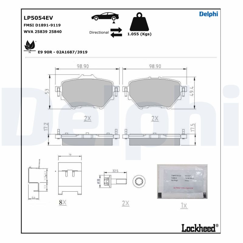 Remblokset Delphi Diesel LP5054EV