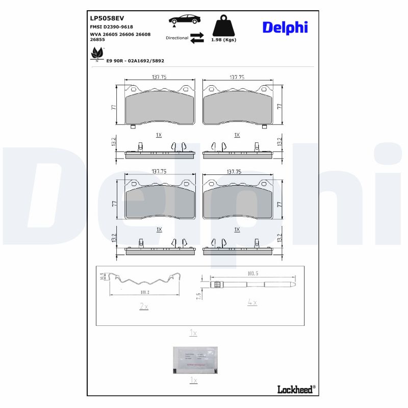 Delphi Diesel Remblokset LP5058EV