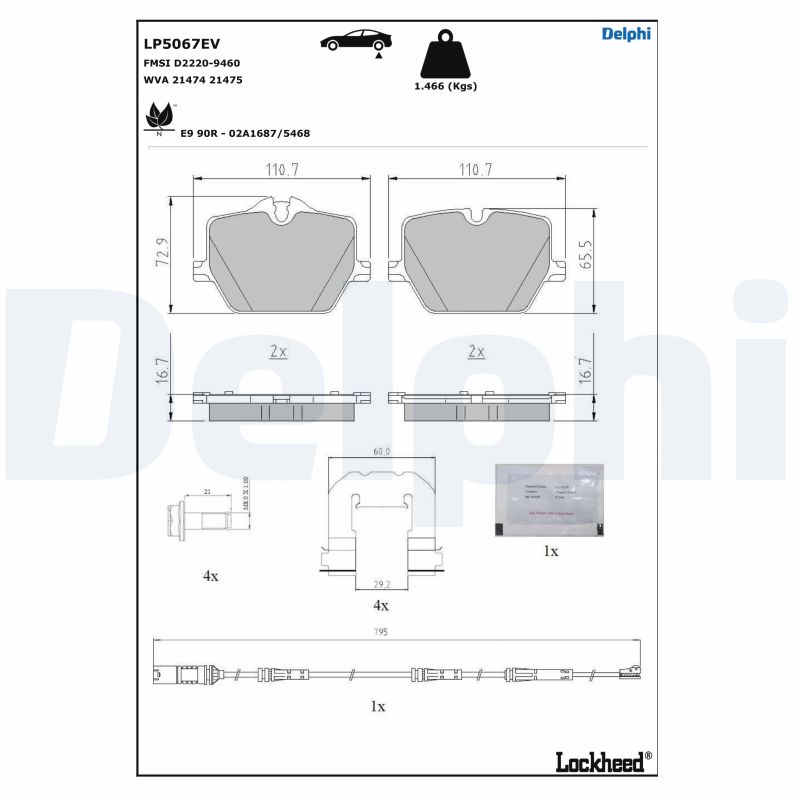 Remblokset Delphi Diesel LP5067EV