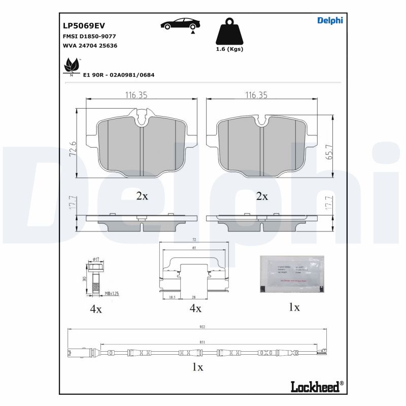 Remblokset Delphi Diesel LP5069EV