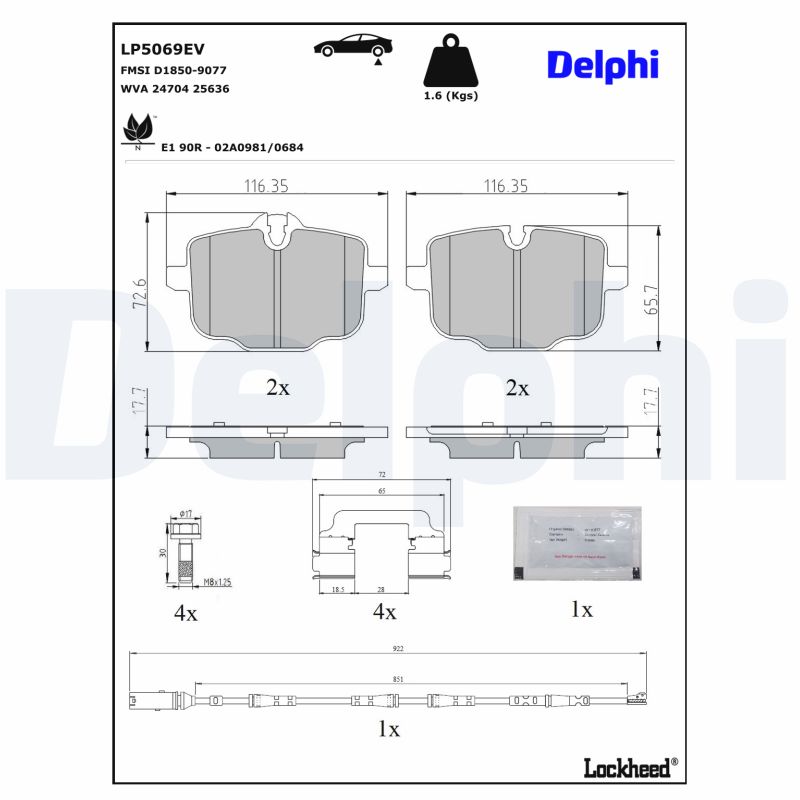 Delphi Diesel Remblokset LP5069EV
