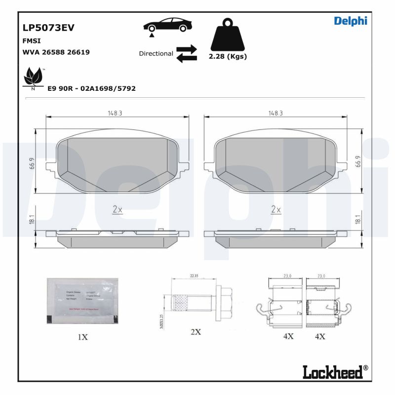 Remblokset Delphi Diesel LP5073EV