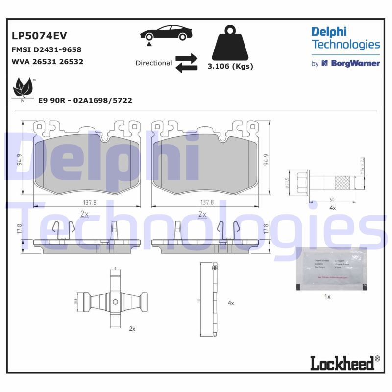 Remblokset Delphi Diesel LP5074EV