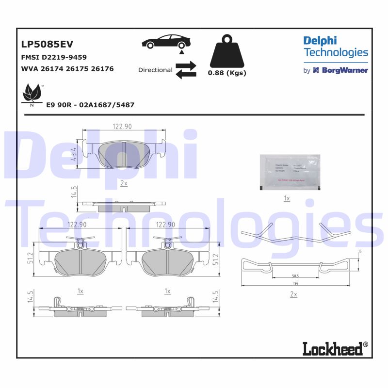 Remblokset Delphi Diesel LP5085EV