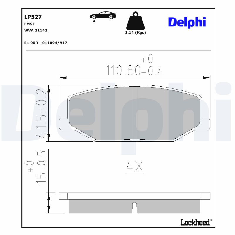 Remblokset Delphi Diesel LP527