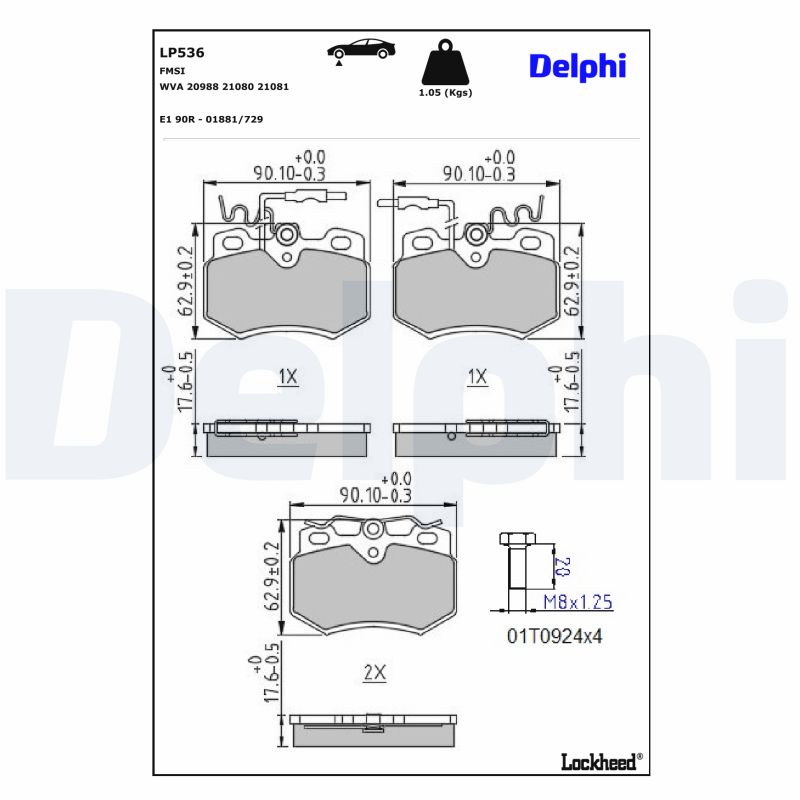 Delphi Diesel Remblokset LP536
