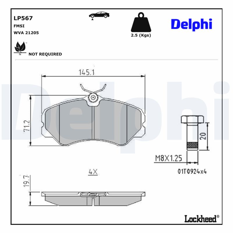 Delphi Diesel Remblokset LP567