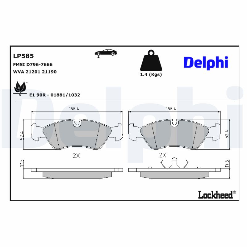 Delphi Diesel Remblokset LP585