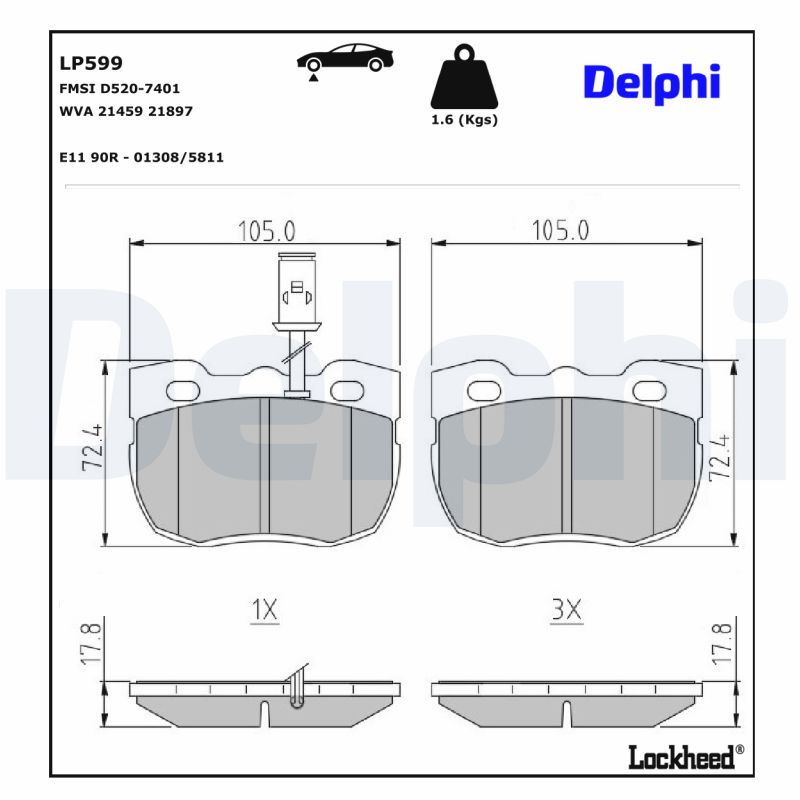 Remblokset Delphi Diesel LP599