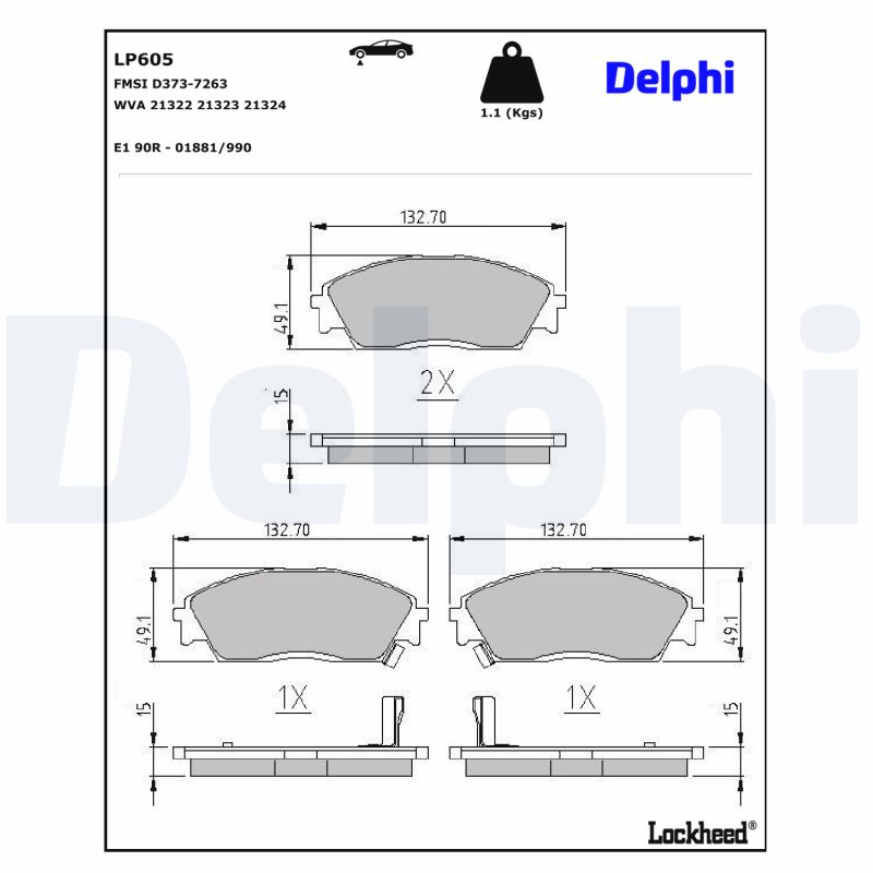 Delphi Diesel Remblokset LP605