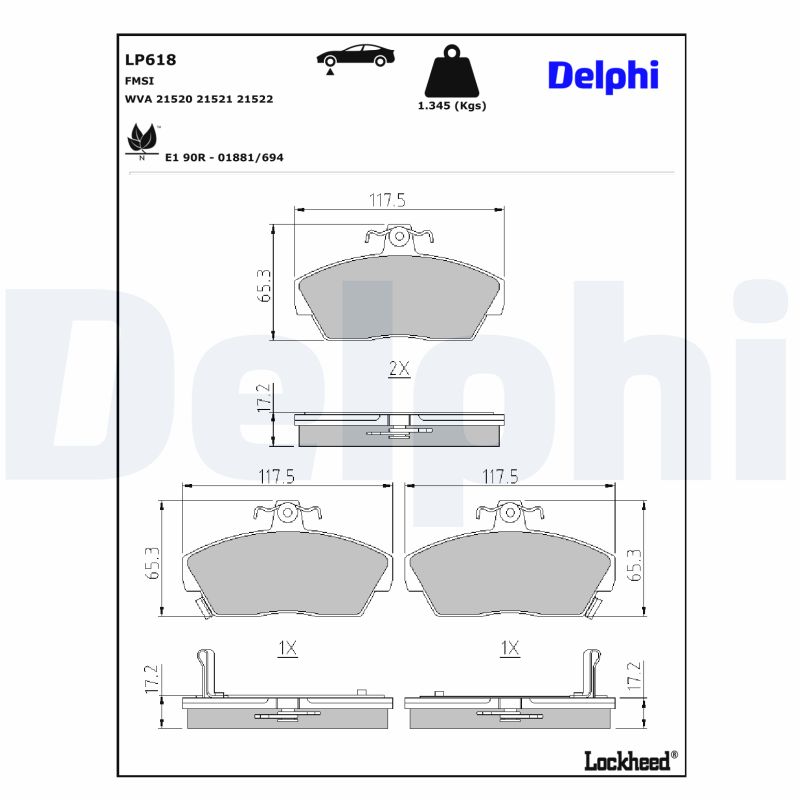 Delphi Diesel Remblokset LP618