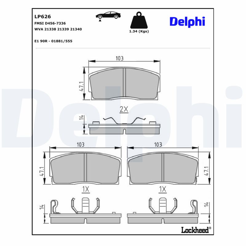 Remblokset Delphi Diesel LP626