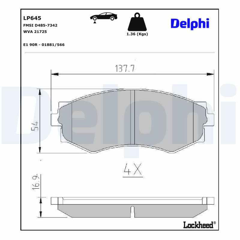 Delphi Diesel Remblokset LP645