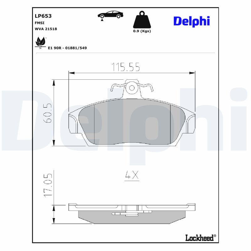 Delphi Diesel Remblokset LP653