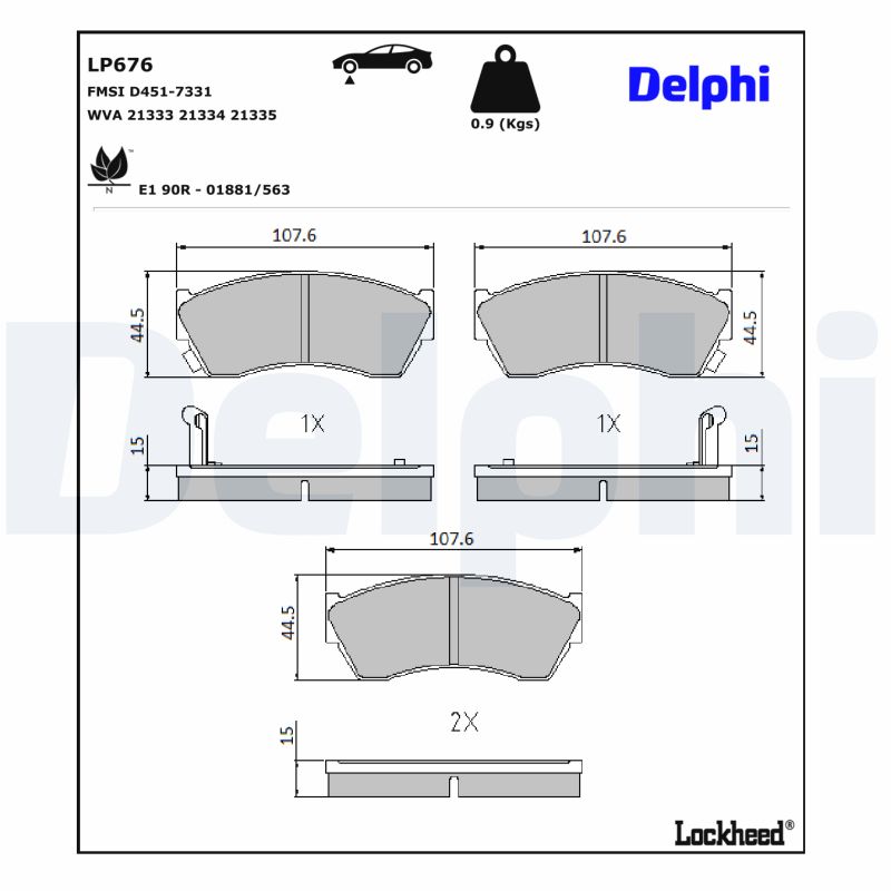 Delphi Diesel Remblokset LP676