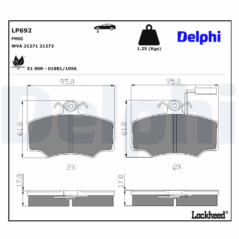 Delphi Diesel Remblokset LP692