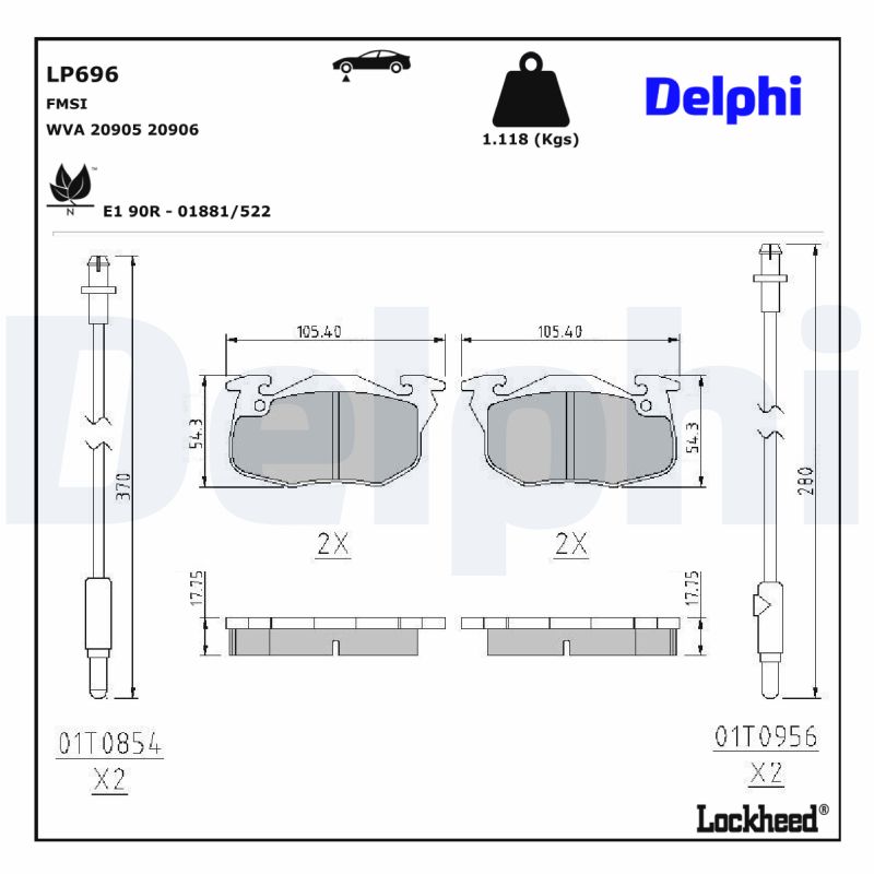 Remblokset Delphi Diesel LP696
