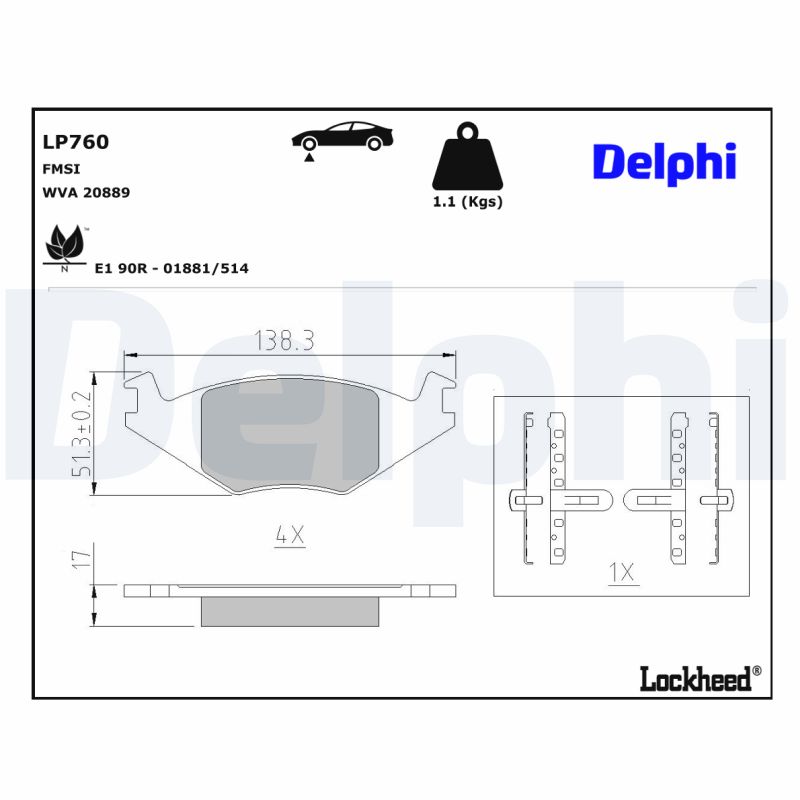 Delphi Diesel Remblokset LP760