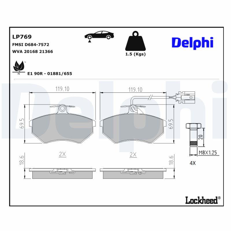 Delphi Diesel Remblokset LP769