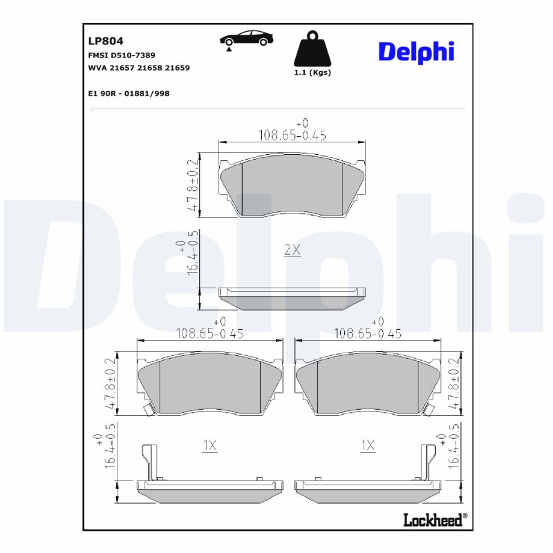 Delphi Diesel Remblokset LP804