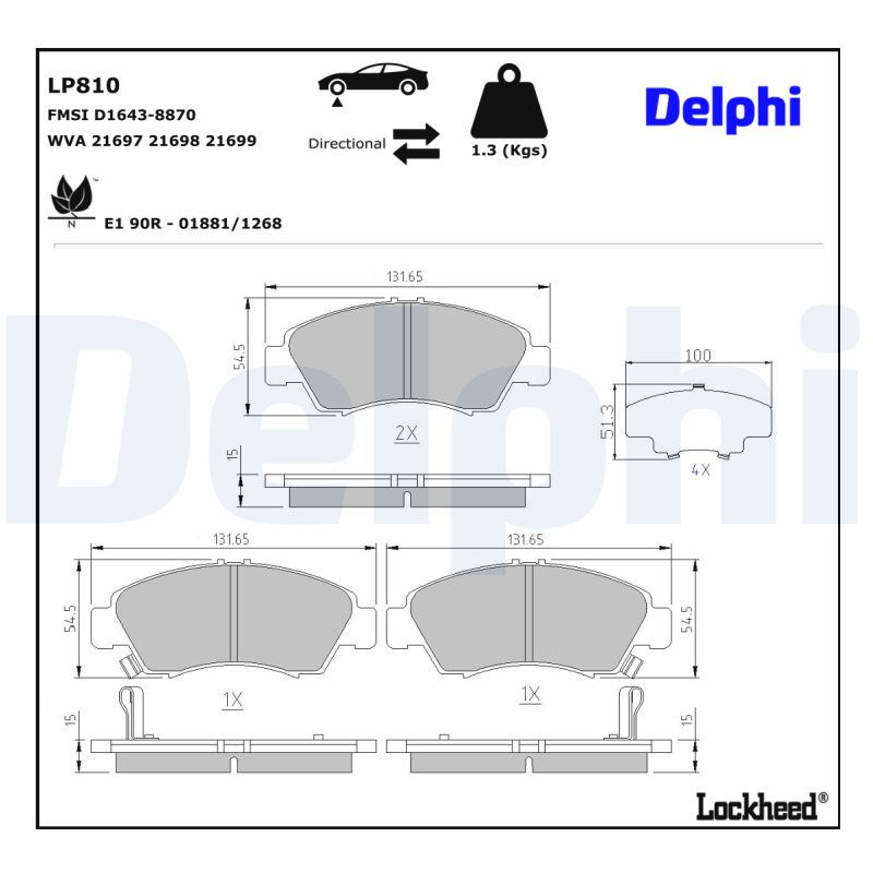 Delphi Diesel Remblokset LP810