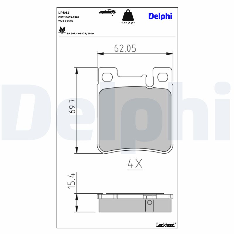 Delphi Diesel Remblokset LP841